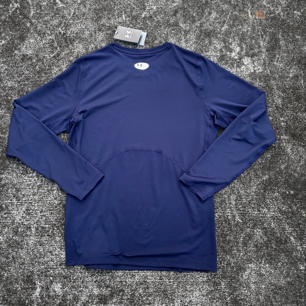Under Armour HeatGear Compression Long Sleeve Shirt Men's 2XL Navy 1361524 NWT - Picture 9 of 10